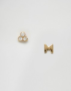 Orelia Stud Earrings with Initial M - Золотой
