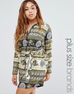 Платье-рубашка с платочным принтом AX Paris Plus - Мульти