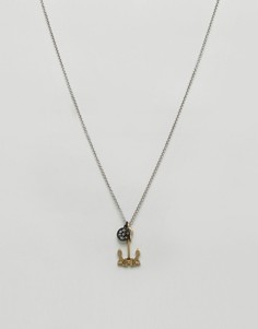 Серебристое ожерелье с золотистым якорем Icon Brand Union - Серебряный