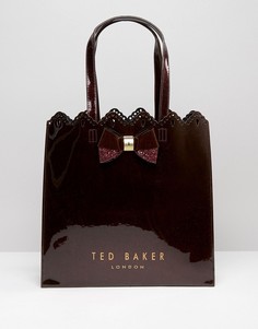 Красная блестящая сумка с фигурным краем Ted Baker Large Icon - Красный