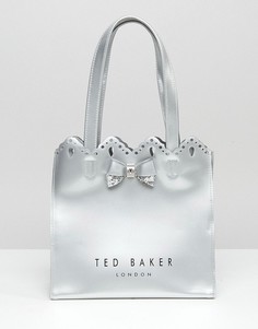 Серебристая сумка с фигурным краем Ted Baker Small Icon - Серебряный