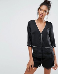 Рубашка в пижамном стиле Influence - Черный