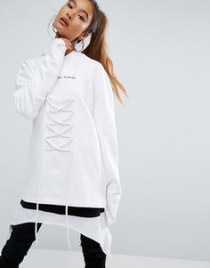 Oversize-худи со шнуровкой Criminal Damage - Белый