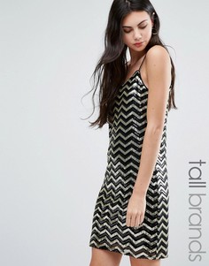 Платье мини с зигзагообразным узором и пайетками Vero Moda Tall - Мульти