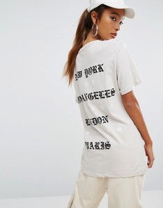 Oversize-футболка с принтом сзади Criminal Damage - Кремовый