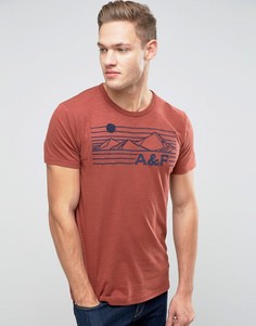 Бордовая футболка с логотипом Abercrombie &amp; Fitch - Красный
