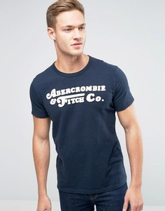 Темно-синяя футболка с логотипом Abercrombie &amp; Fitch - Темно-синий