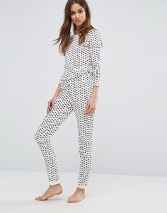 Джоггеры для дома с принтом полярных медведей Noisy May Kick Backs - Белый