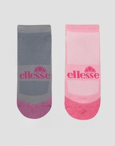 2 пары низких носков с полосатой пяткой Ellesse - Розовый