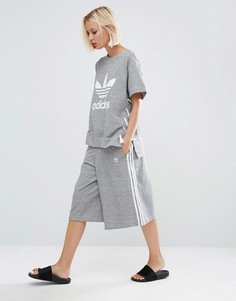 Юбка-шорты с тремя полосками adidas Originals - Серый