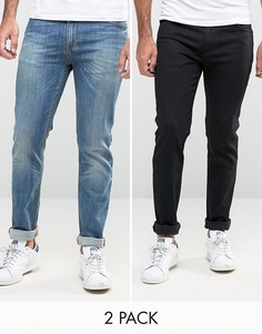 2 пары супероблегающих джинсов (черные и синие) ASOS - СКИДКА 15 - Мульти