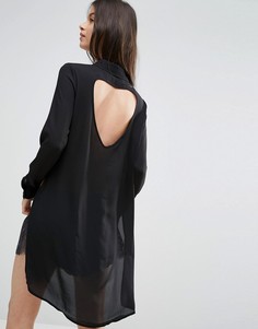 Платье-рубашка с разрезами Vero Moda Petite - Черный