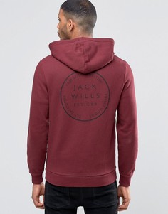 Эксклюзивное худи с принтом сзади Jack Wills Damson - Красный