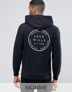 Черный худи с принтом на спине Jack Wills - Черный