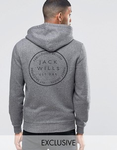Темно-серый худи с принтом на спине Jack Wills - Черный