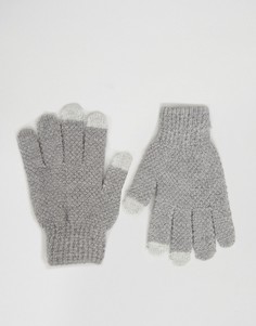 Серые фактурные перчатки для использования с сенсорным экраном 7X - Серый