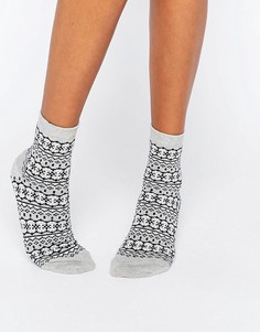 Новогодние носки с узором Фэйр-Айл Jack Wills Darrowby - Серый