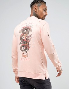 Свитшот с принтом дракона на спине Criminal Damage - Розовый