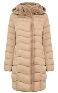 Утепленное пальто с отделкой мехом норки Le Monique