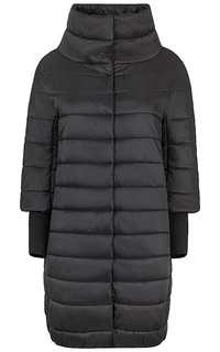 Утепленное пальто со съемными трикотажными рукавами Compagnia Italiana