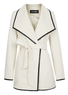 Пальто-халат с контрастной отделкой La Reine Blanche
