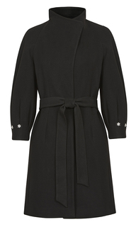 Пальто с поясом и декором на рукавах La Reine Blanche