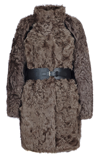Шуба из меха овчины с кожаной отделкой Virtuale Fur Collection