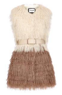 Жилет из контрастного меха тибетской овцы Virtuale Fur Collection
