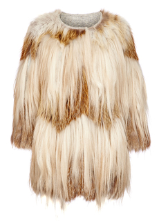 Легкая шуба из меха лисы и длинноворсовой козы на трикотажной основе Virtuale Fur Collection