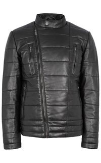 стеганая кожаная куртка на синтепоне Urban Fashion For Men