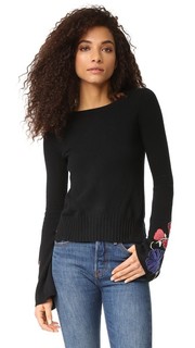 Свитер с вышивкой на расклешенных рукавах Autumn Cashmere