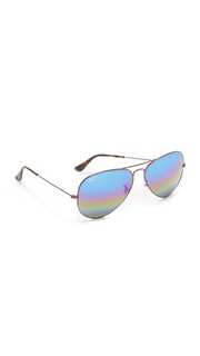 Зеркальные солнцезащитные очки-авиаторы Rainbow Ray Ban