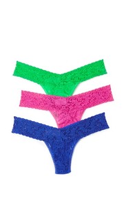 Набор из трех трусиков-танга с низкой посадкой из кружева авторской работы Hanky Panky