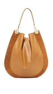 Большая сумка-хобо из кожи и замши Diane von Furstenberg