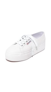 Кожаные кроссовки на платформе 2790 Superga