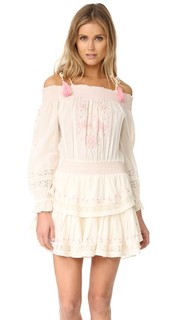 Мини-платье с присборенными оборками Loveshackfancy