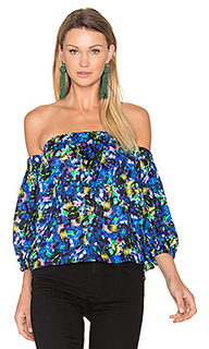 Jewel satin off shoulder blouse - MILLY