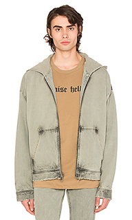Denim oversized hooded jacket - 424