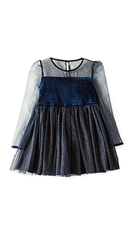 Velour and mesh dress - Bardot Junior