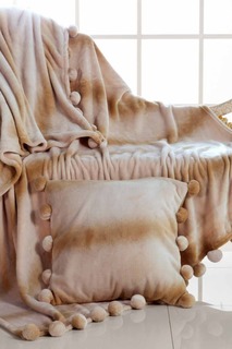 Плед с бубонами 220х230 Sofi De Marko