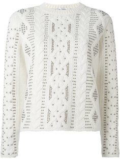 вязаный джемпер с заклепками Valentino