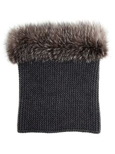 Cashmere and Fox Fur Circle Scarf Inverni