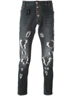 джинсы кроя слим с рваными деталями Philipp Plein