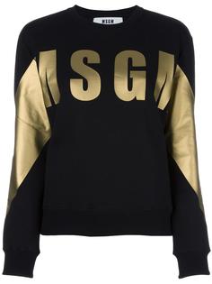 толстовка с принтом логотипа   MSGM