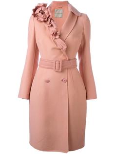 пальто с цветочной аппликацией Ermanno Scervino