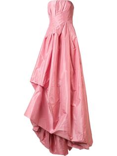 draped strapless gown Oscar de la Renta