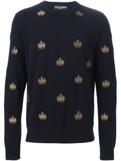 свитер с вышитыми коронами Dolce &amp; Gabbana