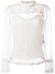 macramé detailing sheer blouse Red Valentino
