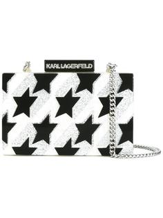 жесткий клатч со звездами Karl Lagerfeld