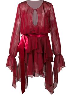 ruffled semi sheer dress Alexandre Vauthier